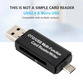 Micro USB OTG Kabelis, Adapteris 2 in 1 OTG Karšu Lasītājs Dongle USB 2.0 ar Mikro USB SD TF Adapteri, lai Tālruni Datoram