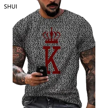 Vasaras jaunā modes gadījuma Harajuku ielas personības pokera stilu nišu drukāt 3D apģērbu lielgabarīta top brīvs vīriešu T-krekls