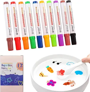 12color Burvju Ūdens Glezniecība Pildspalvu Tāfeles Marķieri Mainīgu Tinti Rotaļlieta Ūdens Pildspalvas Montessori Agrīnās Izglītības Rotaļlieta, mākslinieku Piederumi