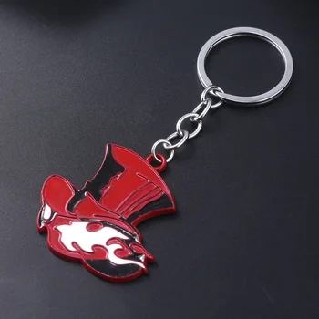 Japāņu Spēli Persona 5 P5 Keychain Ņem Savu Sirdi Logo Sarkano Cepuri, Atslēgu saišķi Sievietēm Vīriešiem Auto Keyring sānslīdi kaklasaite Suvenīru, Dāvanu