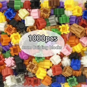 1000pcs 8*8mm Pikseļu Mākslu Puzzle Mikro Dimanta Celtniecības Bloki 20colors DIY 3D Maza Ķieģeļu Bērnu Rotaļu Izglītības Bērniem