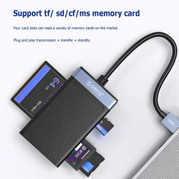 USB 3.0 USB C Karšu Lasītājs 4 1 Smart Atmiņas Karšu Lasītājs SD TF KF MS Compact Flash atmiņas Kartes Adapteri, 15 cm Vads, lai Portatīvo DATORU