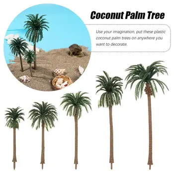 5gab Plastmasas Kokosriekstu Palmu Koku Miniatūras Augu Podi, Bonsai Amatniecības Mikro Ainavu DIY Dekoru Dekorācijas modelis