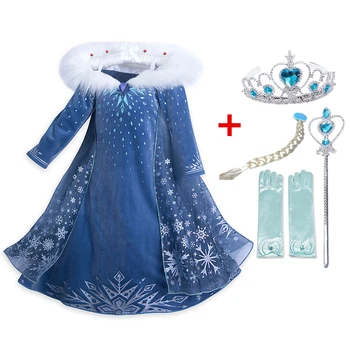 Meiteņu Ziemas Princese Kleita Jauns Princess Tērpi Bērniem Cosplay Kleitas disfraz carnaval vestido de festa infantil