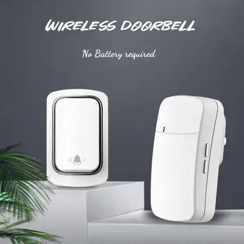 Bezvadu Durvju zvans 433Mhz Laipni Smart Durvju Zvanu Piebalsot Mājas Āra Kinētisko Gredzenu Piebalsot Durvju zvans Bez Akumulatora Pogu Gredzenu Doorbells