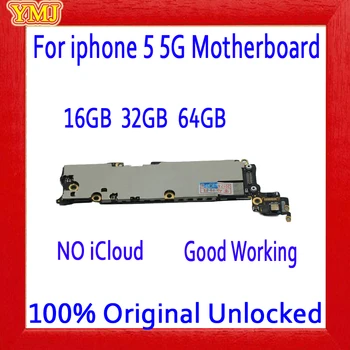 16gb /32gb /64gb, iphone 5 5g Mātesplati ar Pilnu Žetoni,100% Oriģināls atbloķēt iphone 5 Mainboard ar IOS Sistēma