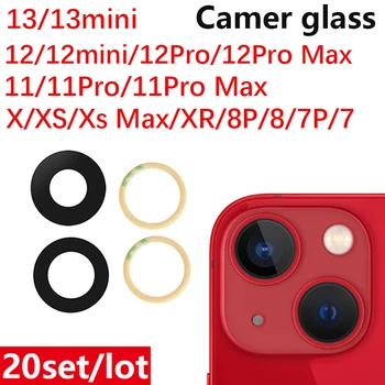 20pcs Kameru Stikla iPhone 13 Pro Max 11 12 Mini XS 8 7 Plus Aizmugurējo Kameru Objektīvs Ar Līmi Līmi, Uzlīmes