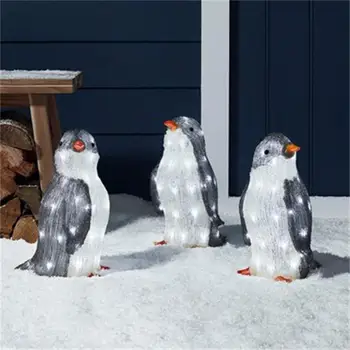 2022 Ziemassvētku Dārza Rotājumu Gaismas Pingvīns Akrila LED Lampas Staba Ziemassvētku Dekori 2023 jaungada vakaru Pagalmā Dekoru Jaunas
