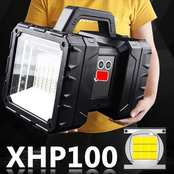 XHP100 Super Spilgti LED Usb Lādējamu Dubultā Galva Prožektors, Rokas Lukturīti Darba Uzmanības centrā Floodling Gaismas Lāpu XHP70