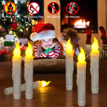 Mirgo Flameless Svece ar Tālvadības pulti, LED Elektriskās Sveces Ziemassvētku Darbvirsmas Apdare Liesmas Gaismas Kāzu Dekori