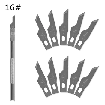1 Naža Rokturis ar 10 Asmens Nomaiņa 16# Roku Amatniecības Nazi Griešanai Pildspalvu Tēlniecības Griešanas Instruments