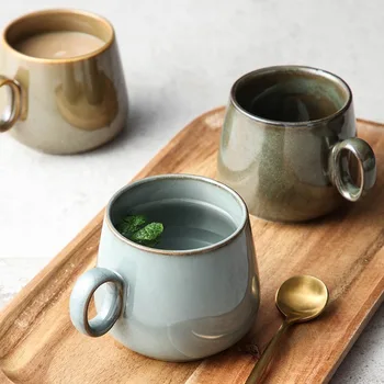 Keramikas Krūze Retro Kafijas Tases Krāsns Mainīts Ūdens Piena Tases Japanest Vienotā Stilā Pot Vēderu Krūzes Dzimšanas Dienas Dāvanas