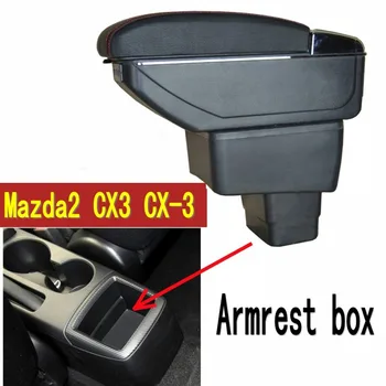 Elkoņu Balsts Priekš Mazda Demio mod sckatic CX-3 Elkoņbalsti Lodziņā Centra konsole centrālās noliktavas saturu kaste ar kausa turētājs pelnu trauku USB