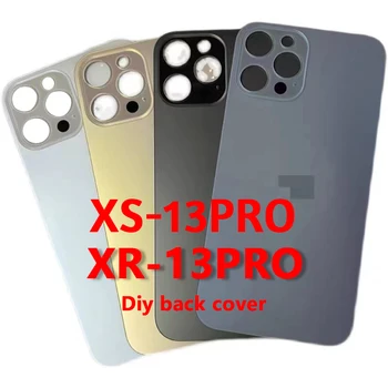 Diy iPhone XR Pārbūvēt 13 Pro aizmugurējo vāciņu Stikla Liels Caurums Camera Atpakaļ Stikls XR 13 Pro Rezerves Daļu XR, Piemēram, 13Pro