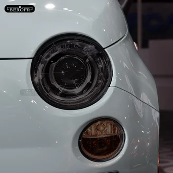 Auto Lukturu Aizsardzības Nokrāsu Filmu Dūmu Melnā TPU Aizsardzības Caurspīdīga Uzlīme Par Fiat 500 Abarth no 2013. līdz 2020. gadam Piederumi