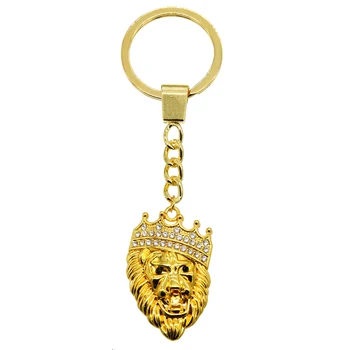 Atslēgu gredzens lion head dzīvnieku cinka sakausējuma inkrustēts rhinestone rotaslietas, atslēgu gredzens meža dzīvnieku atslēgu gredzens dobi dobi atslēgu, gredzenu, kulonu gi