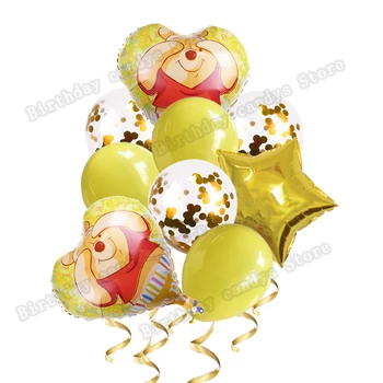9pcs Disney Vinnijs Pūks Balonu Karikatūra Folija Hēlija Zilu Balonu, Bērnu Rotaļlietu Globos Happy Birthday Party Baby Duša, gaisa Balons