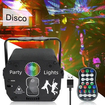 Disko Gaismas RGB Mini DJ Lāzera Projektors, Skaņas Puse Kustīgās Galvas Lampas Strobe LED Posmā Uguņošanas ierīces, Apgaismojums, Liecina Miglas Mašīna Rāmja