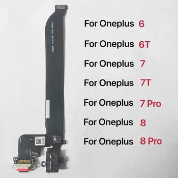 Jauns Oneplus 5 A5000 5T A5010 6 6T 7 7T 8 Pro USB Uzlādes Ostas Valdes Flex Kabelis savienojums ar Audio Ligzda Austiņām