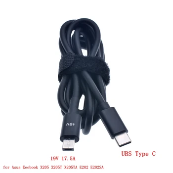 19V USB C Tipa Klēpjdatoru, Uzlādes Kabelis USB Vadu C Līdzstrāvas Barošanas Adaptera Kontaktdakšas Pārveidotājs Asus Eeebook X205 X205T X205TA E202 E202SA