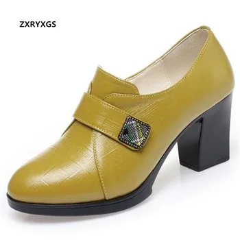 ZXRYXGS 2021. gada Rudenī Komfortu Elegants Sieviešu Augstiem Papēžiem Kurpes Īstas Ādas Kurpes augstpapēžu kurpes ar neslīdošu Sūkņi Modes Tendences Apavu