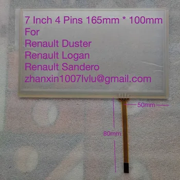 Jauno 7 Collu 4 Pin Tela Resistiva Touch Screen 165mm*100mm Par Renault Duster Sandero Logan Automašīnu Multimediju Atskaņotājs, Navigācija, Radio