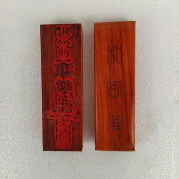 Taoist burvju ieroci, vīrs un sieva harmoniju amuletu, zīmogs valdes, Taoist Fu valdes zīmogs, Taoist FA zīmogs, sarkankoks zīmogs