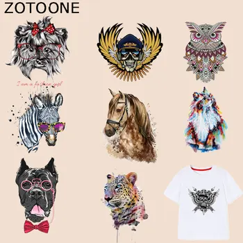 ZOTOONE Zirgu Pūce Plāksteris Zebra Kaķis, Suns, Uzlīmes, Dzelzi uz Ielāpus Apģērbs T-kreklu Siltuma Pārneses Diy Piederumu Appliques G