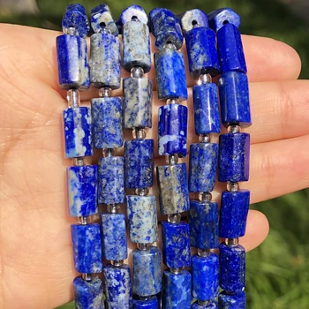 Dabīgā Akmens Slīpētas Lapis Lazuli Krelles Cilindru Zaudēt Distances Krelles Rotaslietas Pieņemšanas DIY Aproces, Aksesuāri, 8x11mm