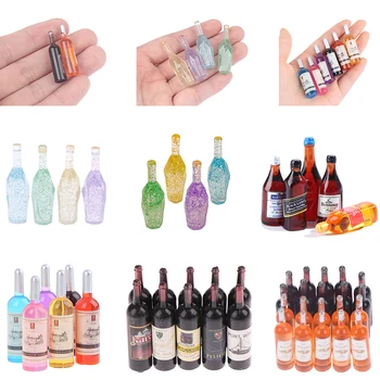 10pcs/daudz Namiņš Miniatūras Sveķu Pudeli Simulācijas Vīna Pudele Modelis Aksesuāri