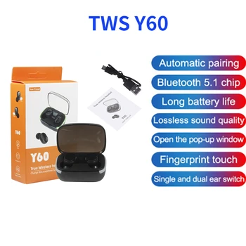 TWS Y60 Fone Bluetooth Austiņas Bezvadu Austiņas ar Trokšņa Slāpēšanas Earbuds ar Mic Sporta Austiņas Xiaomi Huawei Telefoniem