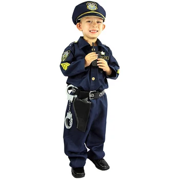 Bērniem Halloween Policists Cosplay Kostīms Bērniem Karnevāla Policijas Vienotu 90-150cm Zēns Armijas Policisti Deluxe Policijas Darbinieks Uzvalks
