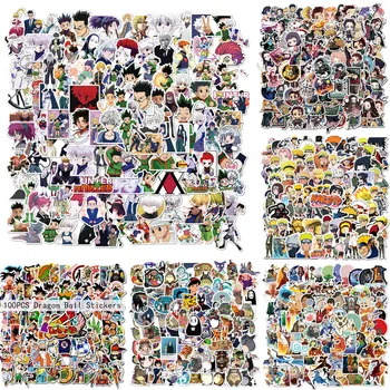 100GAB Anime Uzlīme Pcak Naruto un One Piece Demon Slayer Ūdensizturīgs Čemodāns, Skeitborda, Graffiti Karikatūra Pvc Uzlīmes Bērniem