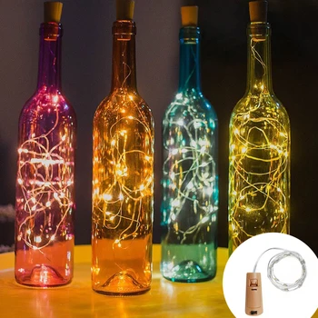 Bārs LED vīna pudeles korķa string gaismas svētku dekorēšana vainags vīna pudeli fairy gaismas Ziemassvētku vara stieples string gaismas