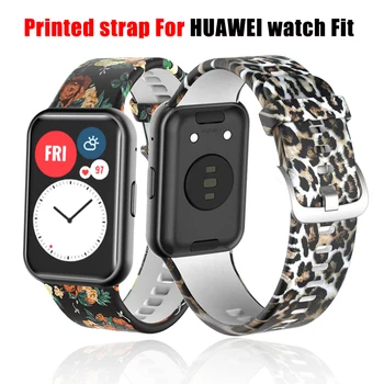 Ir 2021. Silikona Joslas Huawei Skatīties Fit Siksnu Instrumentu, Pulksteņu Aproces correa par huawei smart fit watch Oriģināls, Drukātā aproce
