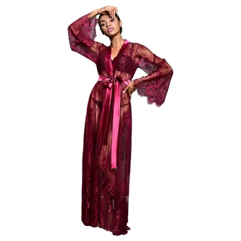 Milzīgais Mežģīnes Drēbes Sievietēm, Seksīga Apakšveļa Peldmētelis Garo Kimono Sleepwear Dziļu V Līgavas Kāzu Kleita, Kleita Naktskrekls
