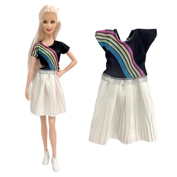NK 1 Iestatiet Modes Svārki Varavīksnes Modelis Kleitu Mūsdienu Puse Drēbes Ikdienas Ikdienas Valkāšanai Barbie Lelle un Piederumi Piederumi