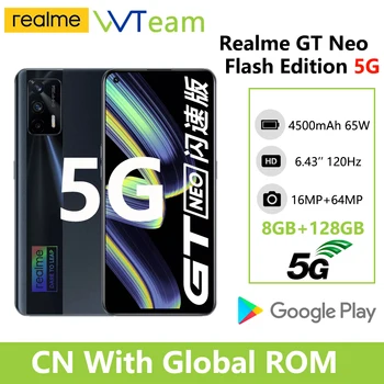 Realme GT NEO Flash Edition Viedtālrunis 5G MTK Dimensity 1200 6.43