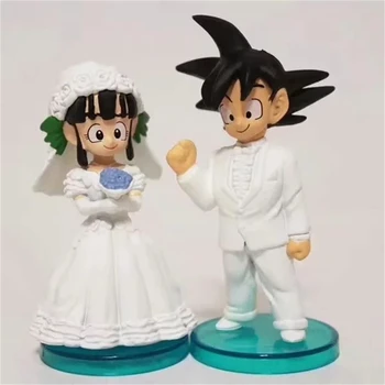 Kawaii Anime Dragon Ball Z Son Goku & Chichi Kāzu Ver. PVC Rīcības Attēls Manga Statuju Kolekciju Modelis Bērniem Rotaļlietas Lelle Dāvanas