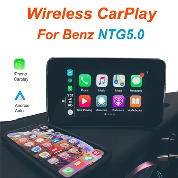 Bezvadu CarPlay Dekodera Kaste Mercedes Benz A B C E S GLA W222 W212 NTG 5.0 5.1 5.2 Sistēma Android Auto Multimeida Interfeiss
