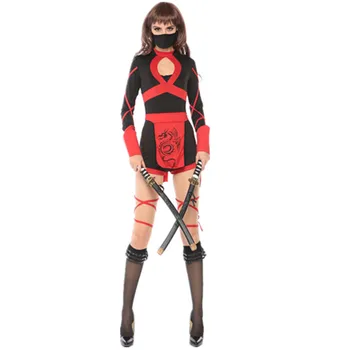 Japānas Samuraju Tērpos Uzvalks Ninja Cosplay Anime Halloween Tērpi Sievietēm Pieaugušo Karavīrs Jumpsuits Dāma Karnevāla Kleita