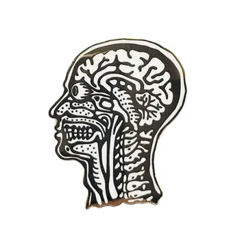 Galvaskausa pin anatomijas skelets žetons medicīnas rotaslietas dīvaini Goth piederumu