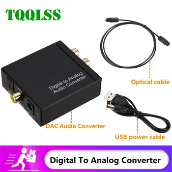 3.5 mm Digital uz Analog RCA SPDIF Ciparu Audio Decoder L/R AUX Audio Converter Koaksiālie Optical Fiber Toslink Stereo Pastiprinātājs
