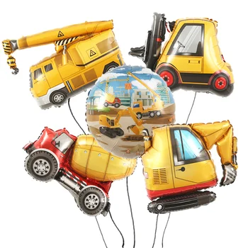 Projektēšana transportlīdzekļa balonu bērnu ēku rotaļu balons, bērniem, pusei, ekskavatoru-iekrāvēju celtņa cementa kravas automašīnu dzimšanas dienas balons