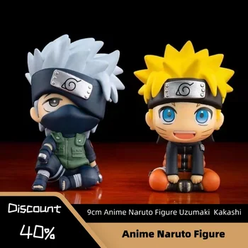 9cm Anime Naruto Attēls Uzumaki Naruto, Kakashi Uchiha Sasuke Itachi Cute Rotaļlietas Q Figurals Auto dekorēšana Modelis