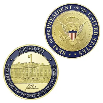 46th Prezidents Amerikas savienoto Valstu Joe Biden Kolekcionējamus Zelta Pārklājumu Suvenīru Monētas Baltā Nama Piemiņas Monētas