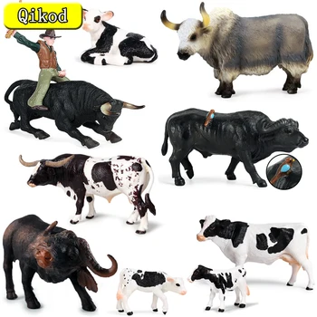 Augstas Kvalitātes bull Simulācijas Lauksaimniecības dzīvnieku ganāmpulka Bison Liellopu Matador Govis Jaku Darbības Rādītāji cietā PVC Izglītības Bērniem, Rotaļlietas, Dāvanas,