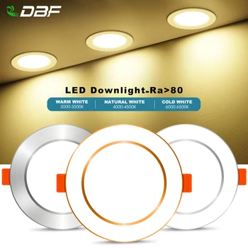 [DBF]Ultra Plānas Kārtas 2-in-1 SMD 2835 LED Prožektora Downlight 3W 5W 7W 9W 12W Alumīnija, AC220V Bezvadītāja LED Griestu Gaismas Panelis
