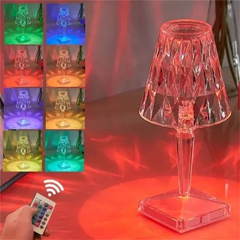 LED Kristāla Galda Lampas Projektoru 16 Krāsas Pieskārienu, Regulējams Romantiska Diamond Atmosfēra, Viegls Ar USB Lādējamu Nakts Gaisma