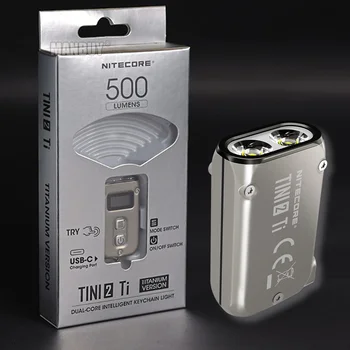 2023 NITECORE TINI2Ti Titāna Dual-Core Saprātīga Keychain Gaismas 500LM Uzlādējams Mini LED Lampiņu Dienas EDC PocketLight
